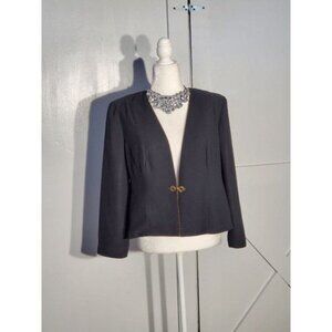 R & M RICHARDS WOMAN BLAZER BLACK LONG SLEEVE POLY/ACETATE SIZE 12P